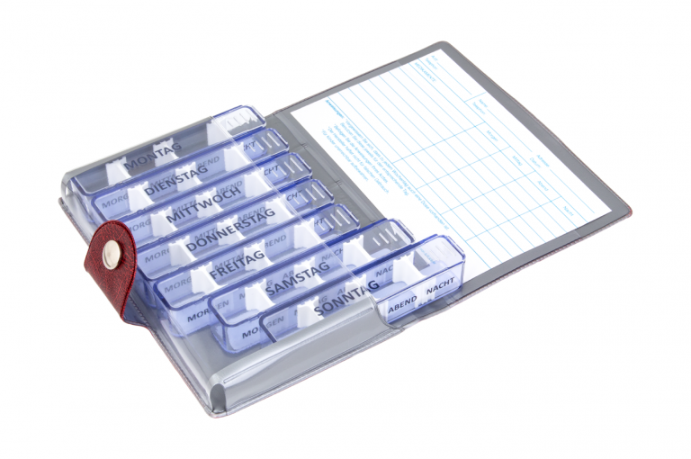Medidos-DE-No1-Wild-Dark-Red-Open-pill-dispenser-Kibodan-danish-design