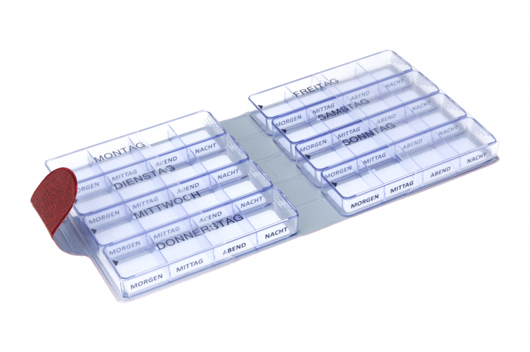 Medimax-DE-No1-Wild-Dark-Red-Open-pill-dispenser-Kibodan-danish-design_1