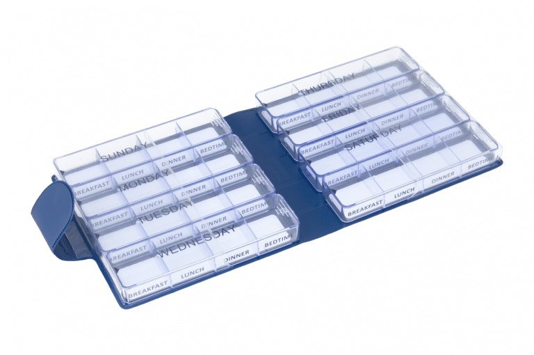 Medimax-GB-No1-Classic-Saphire-Open-pill-dispenser-Kibodan-danish-design-V0